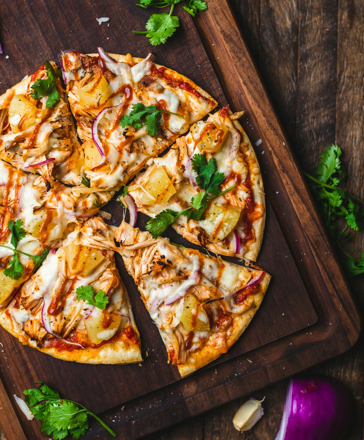 Smoky BBQ chicken pizza